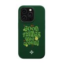 Bright green phone case with "Good Things Are Coming" message, smiley face, and decorative stars, perfect for uplifting mood and style in daily life.
