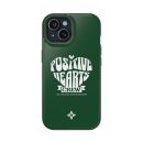Positivity hearts crew phone case featuring an inspiring message and motivational design, perfect for expressing love and positivity. Made for iPhone models with vibrant green color and stylish font.