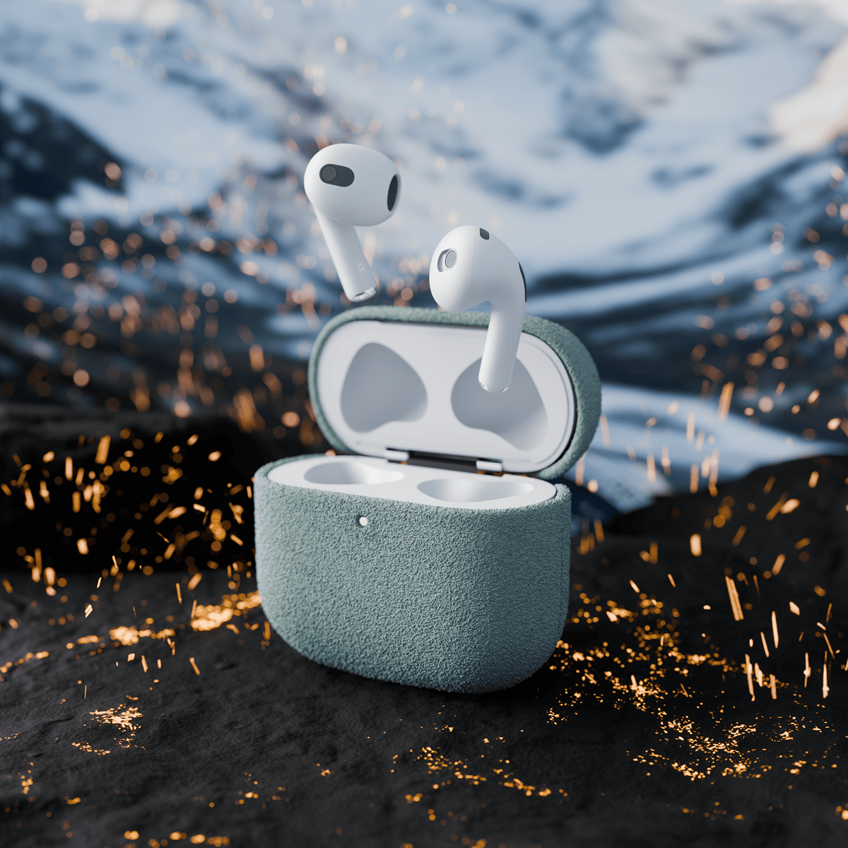Alcantara Cyan – AirPods 4 Case - Image 6