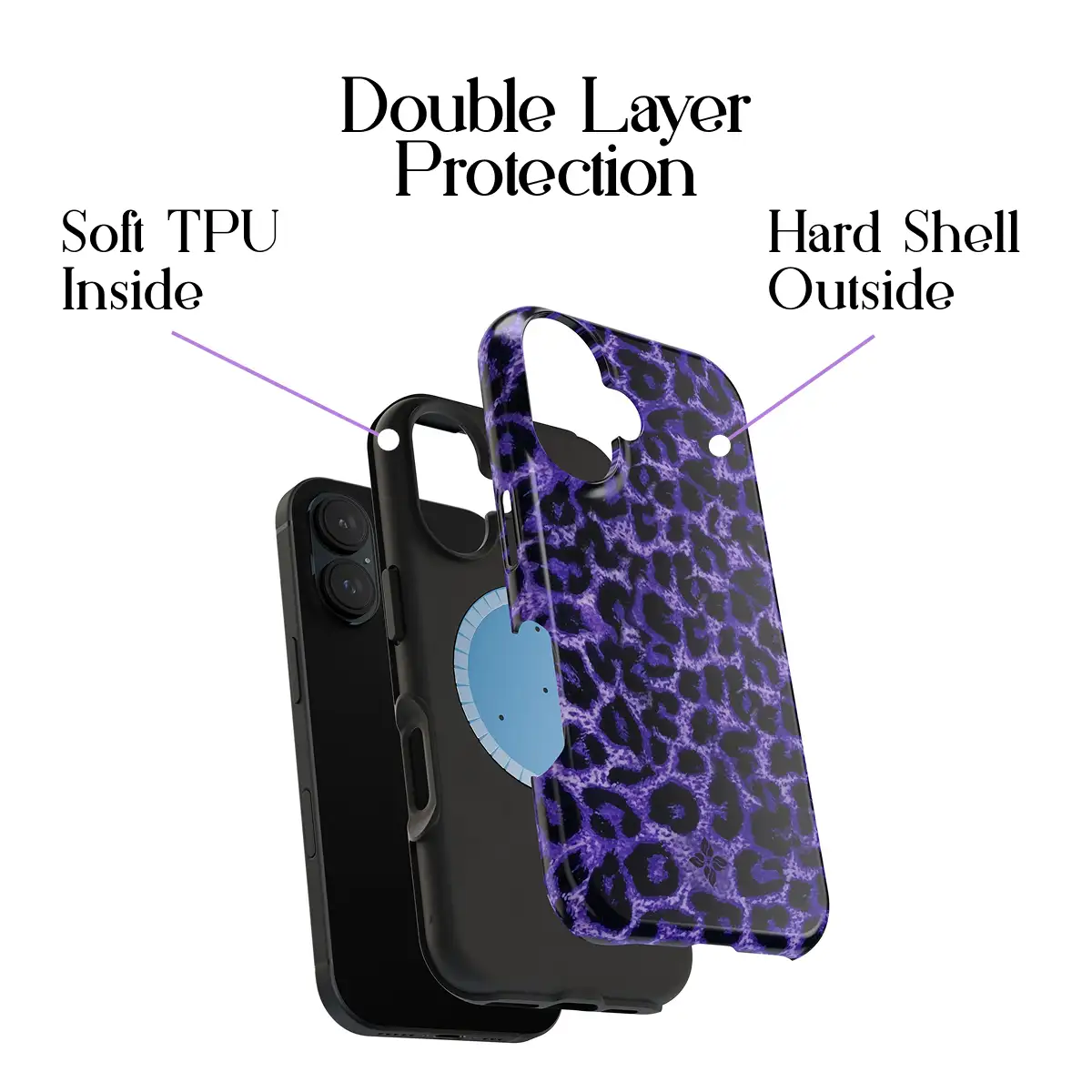 Indigo Leopard – iPhone 16 Case - Image 2