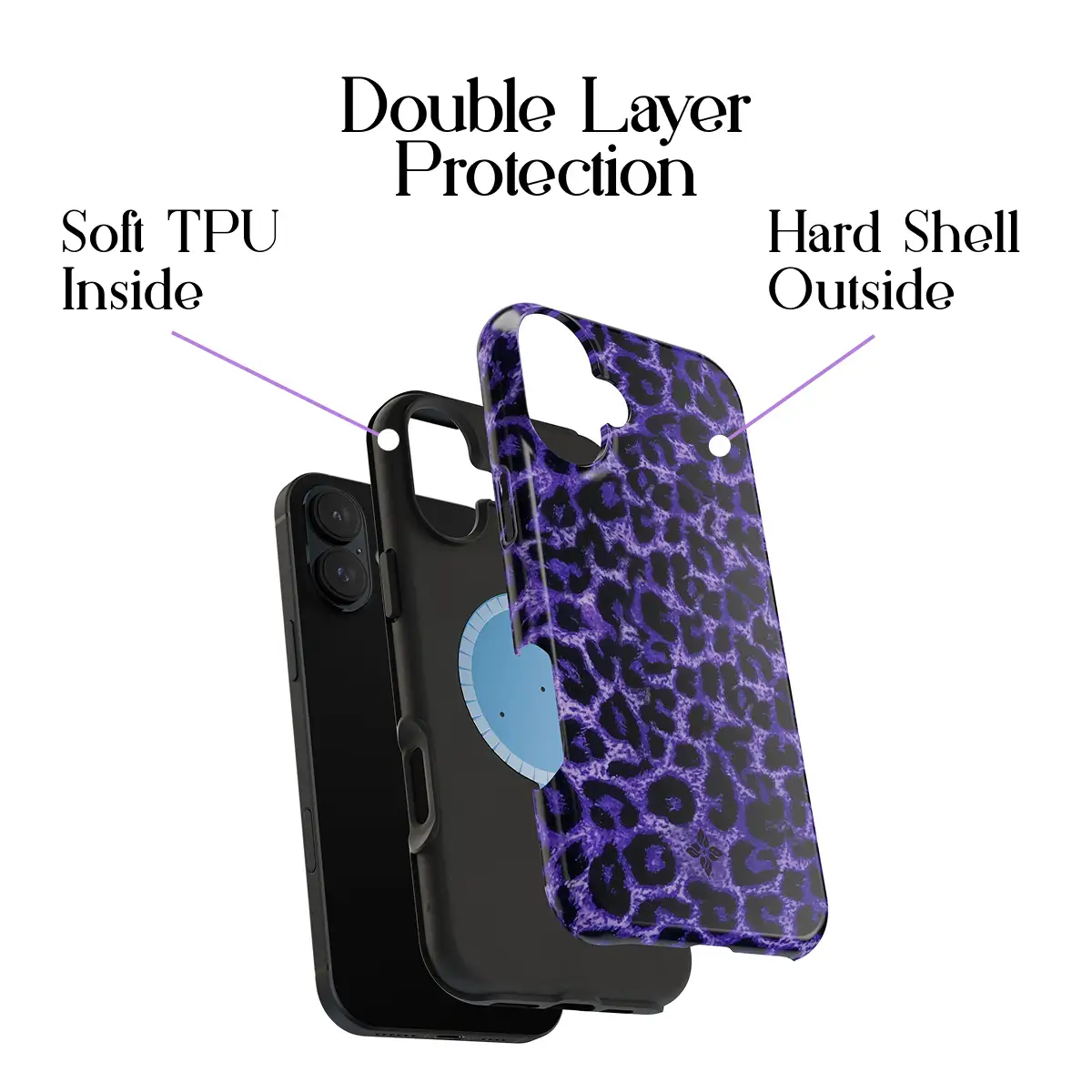 Indigo Leopard – iPhone 16 Plus Case - Image 2