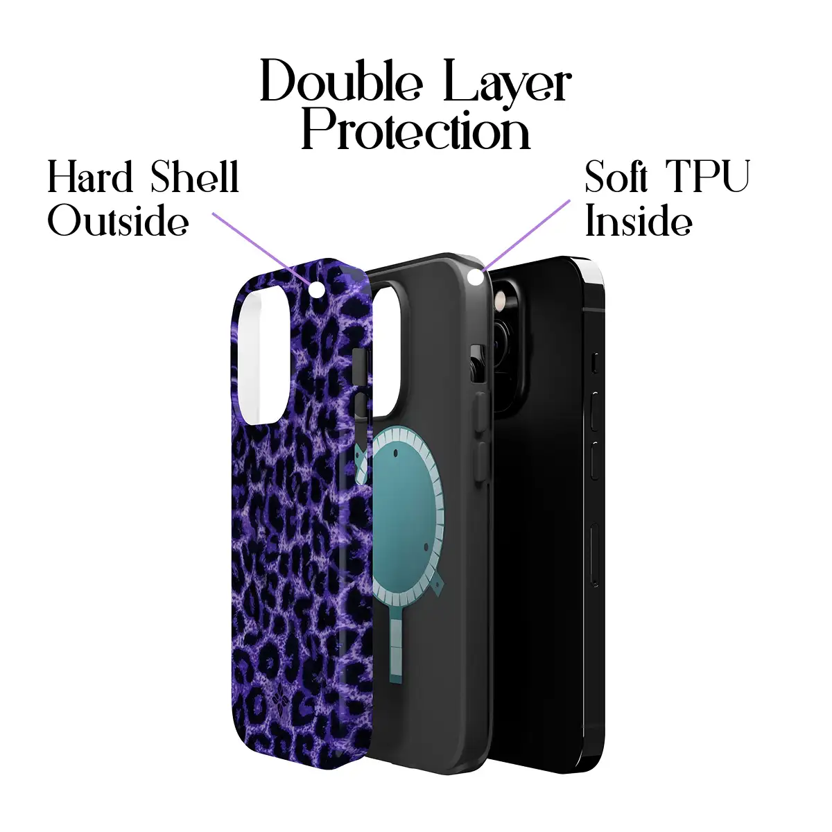 Indigo Leopard – iPhone 14 Pro Case - Image 2