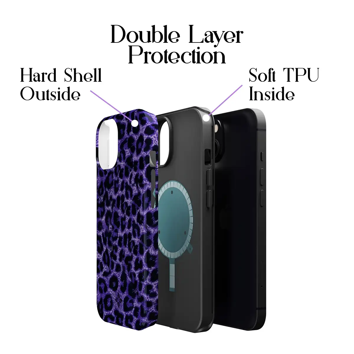 Indigo Leopard – iPhone 13 Case - Image 2