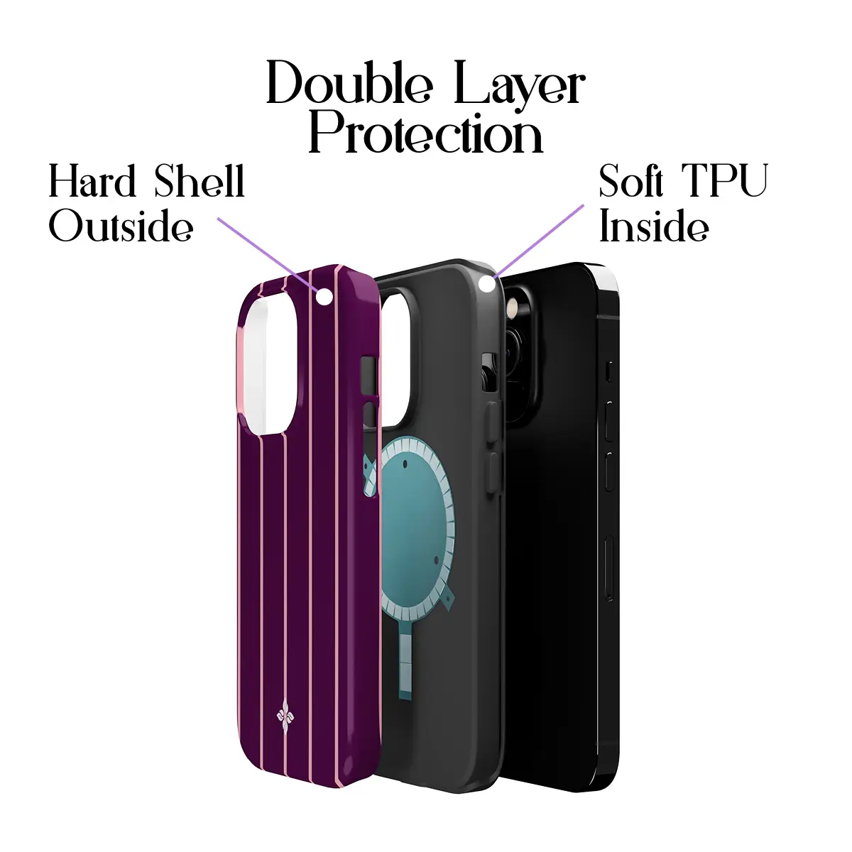 Blackberry Pinstripe - iPhone 14 Pro Case - Image 2