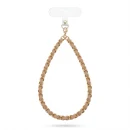 Beige Leather Chain Phone Charm