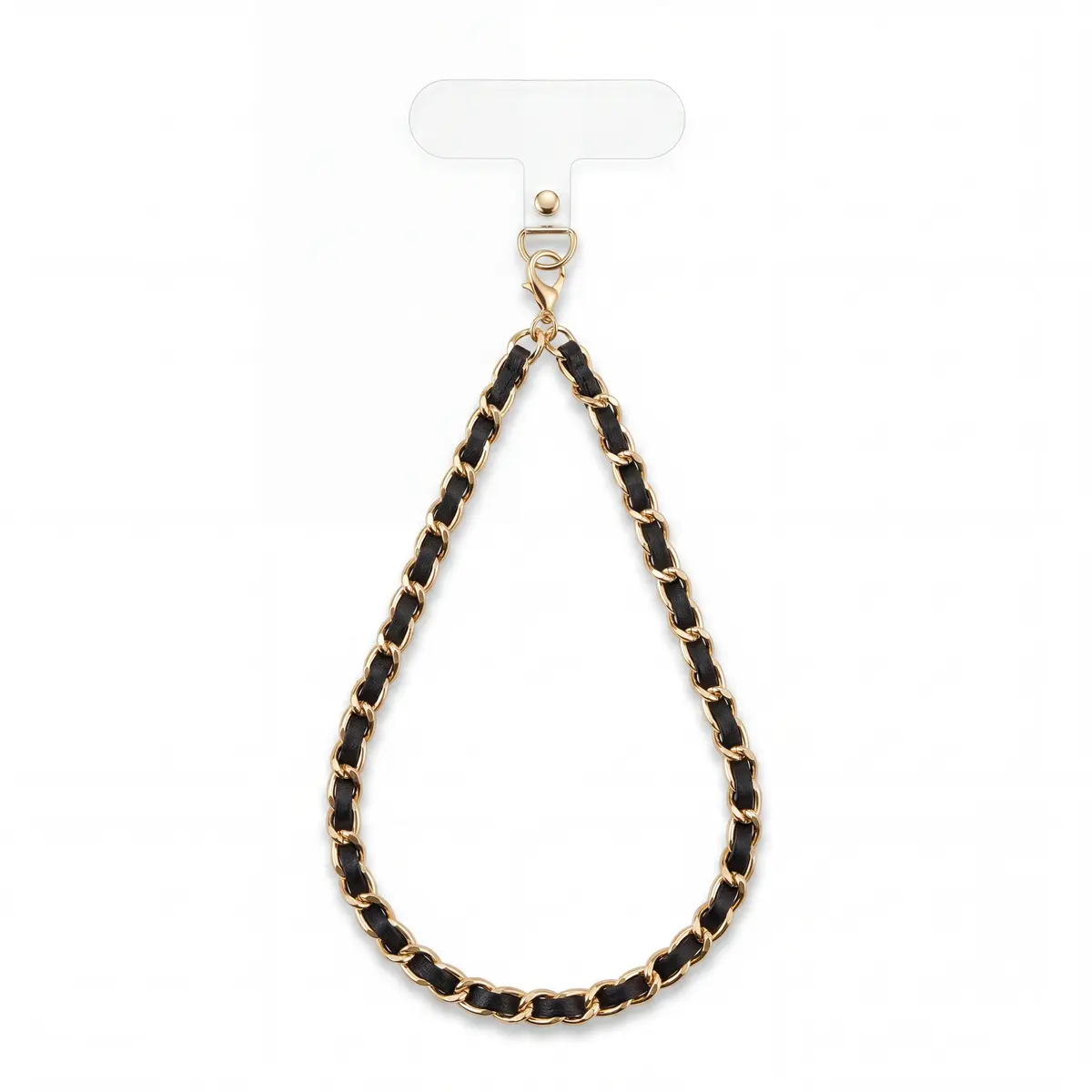 Black Leather Chain Phone Charm