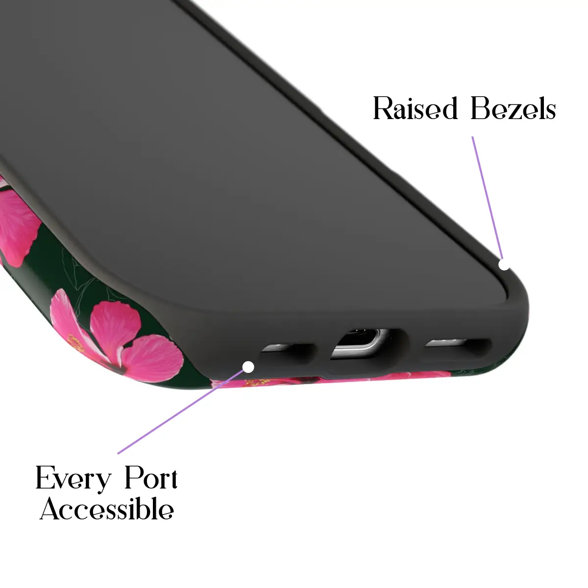 Night Hibiscus – iPhone 16 Pro Max Case - Image 4