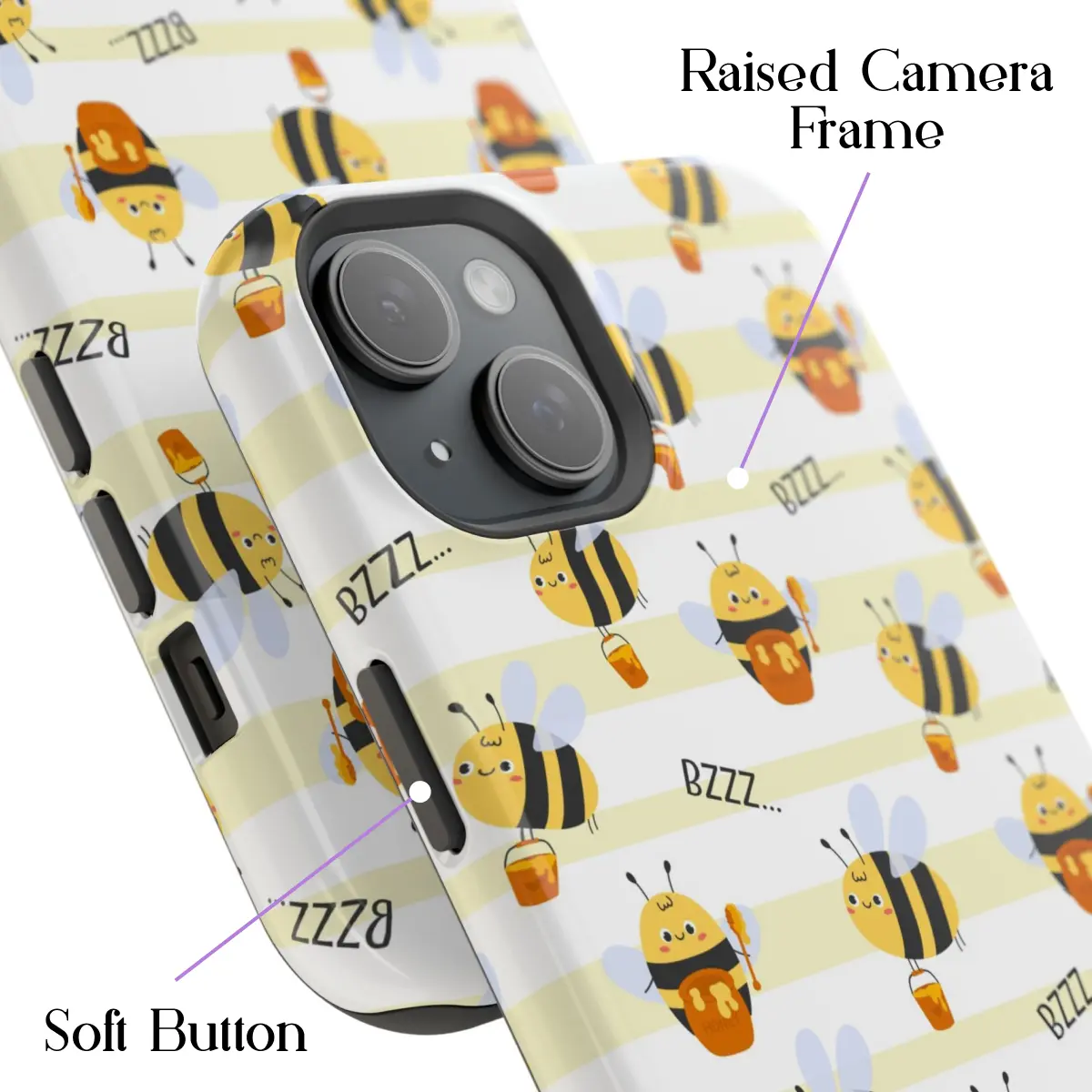 Honeycomb Bee – iPhone 15 Plus Case - Image 3