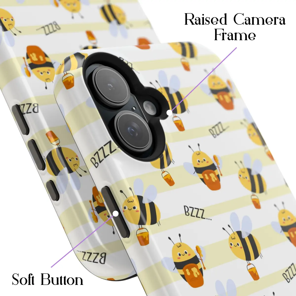 Honeycomb Bee – iPhone 16 Plus Case - Image 3