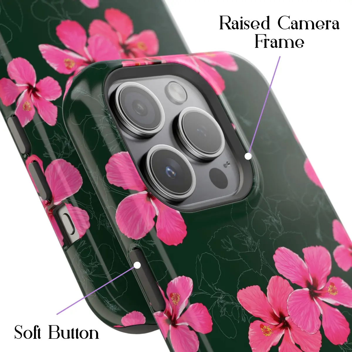 Night Hibiscus – iPhone 15 Pro Case - Image 4