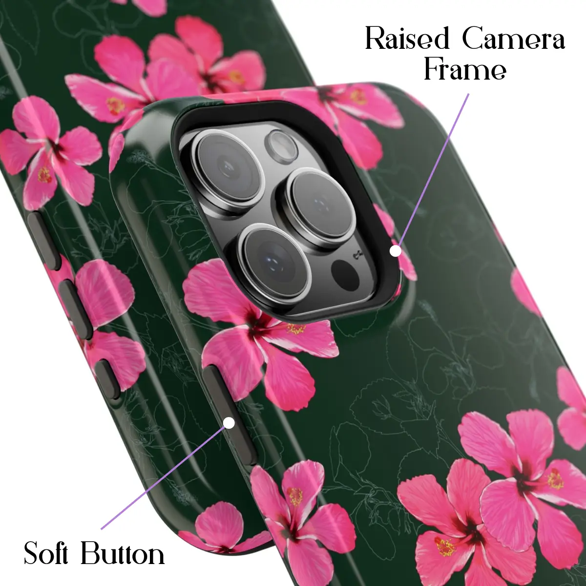Night Hibiscus – iPhone 16 Pro Max Case - Image 3