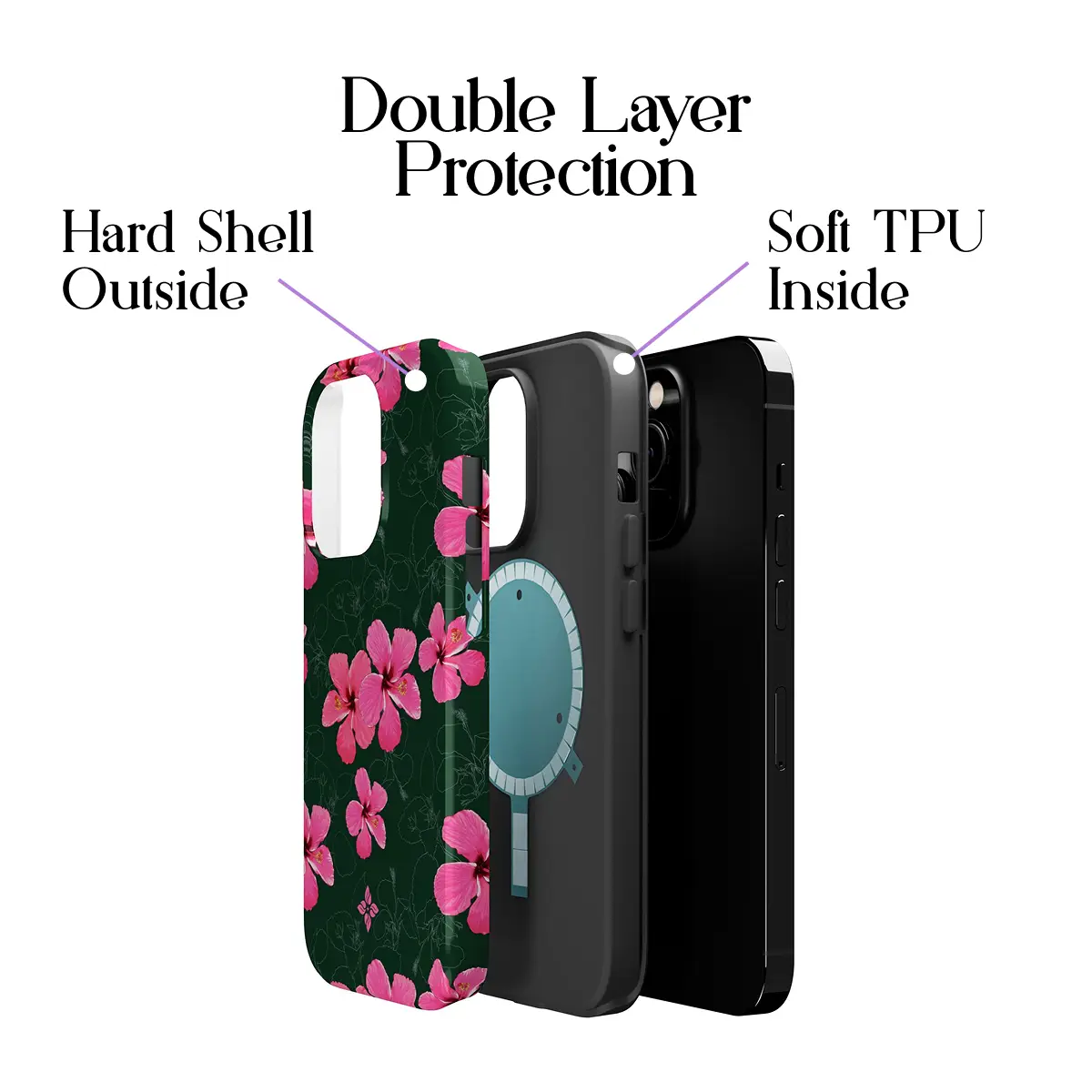 Night Hibiscus – iPhone 14 Pro Case - Image 2