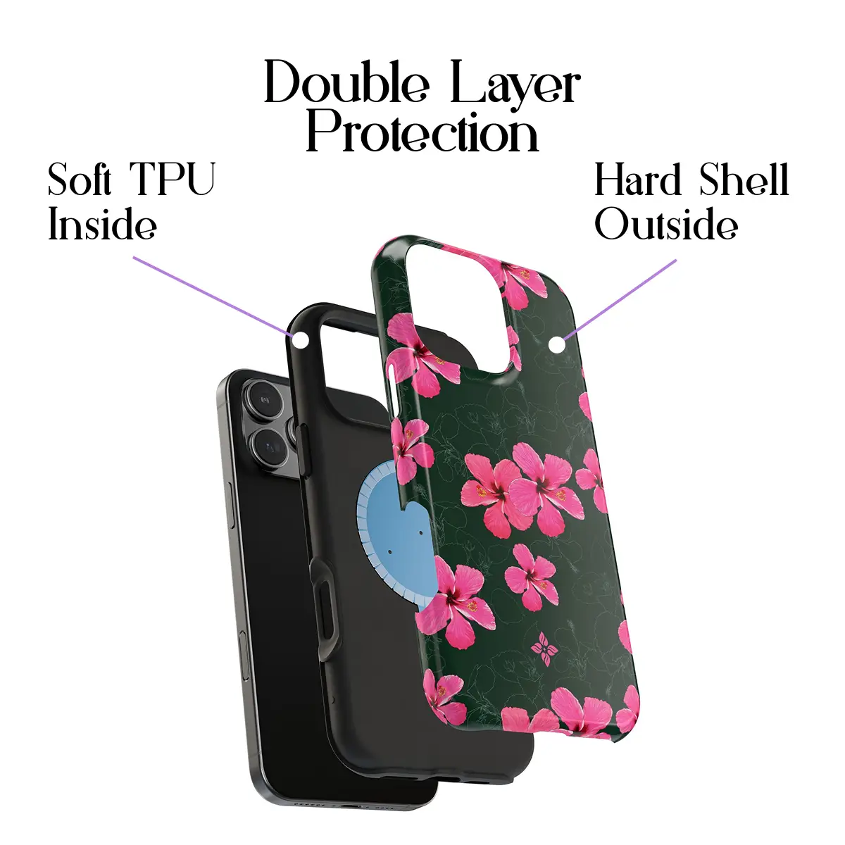 Night Hibiscus – iPhone 16 Pro Max Case - Image 2