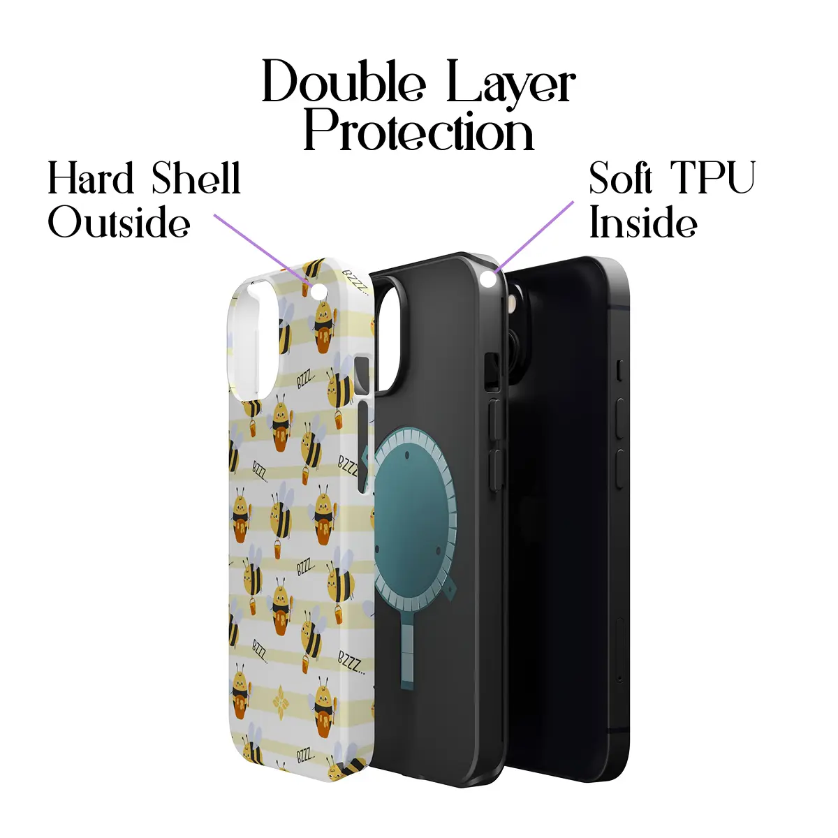 Honeycomb Bee – iPhone 12 Case - Image 2