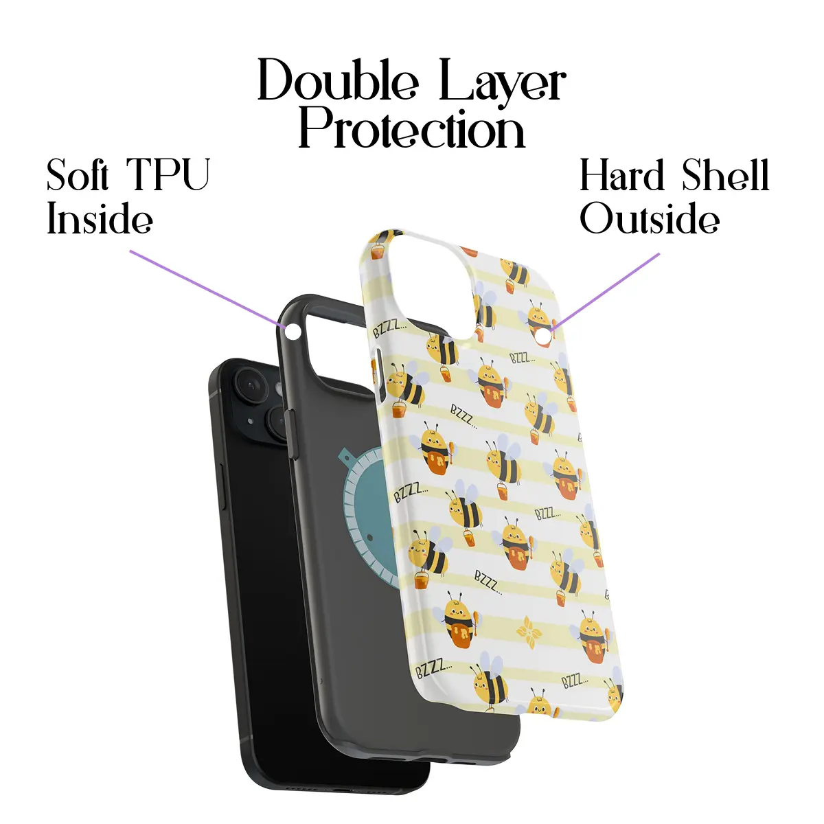 Honeycomb Bee – iPhone 15 Plus Case - Image 2