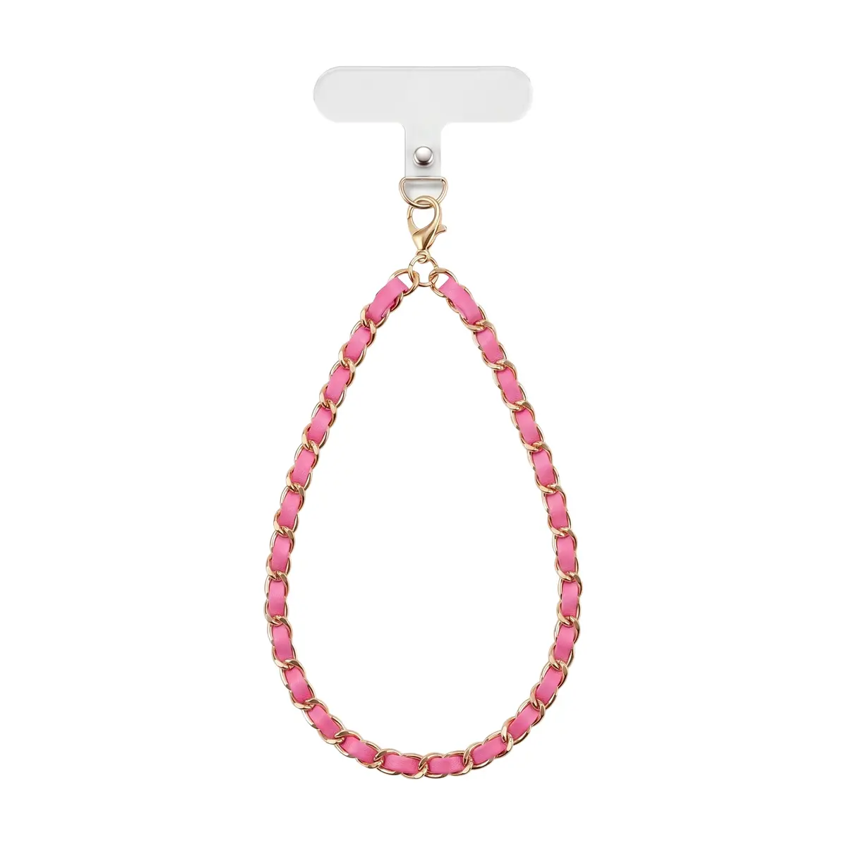 Magenta Leather Chain Phone Charm